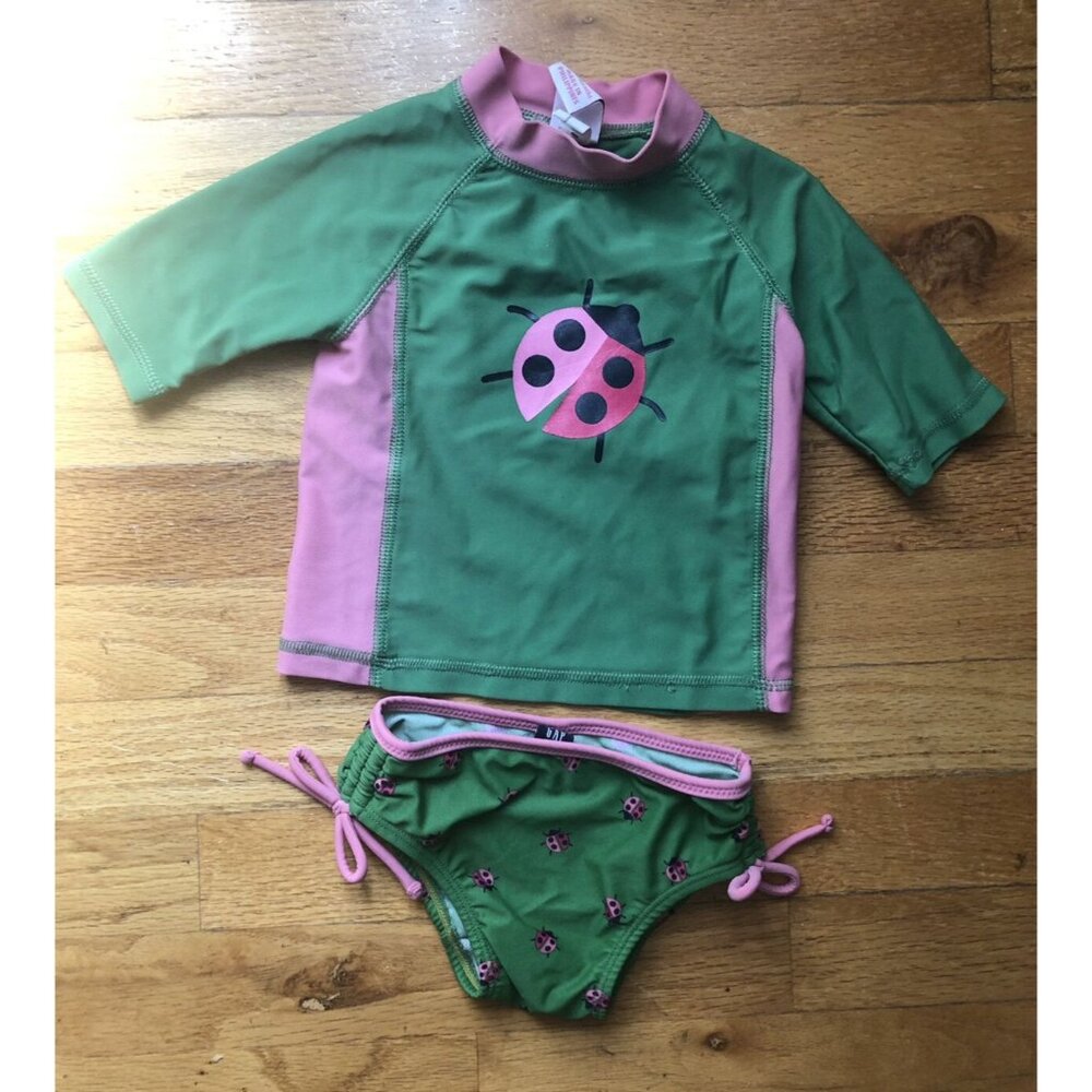 Gap 2 Pc 12-18 M Ladybug Swimsuit